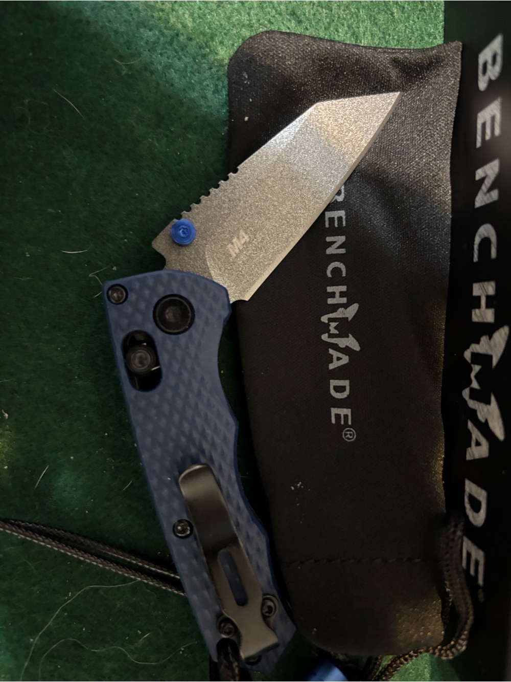 Benchmade Men's Blue Textured Folding Knife — Compact Everyday Carry